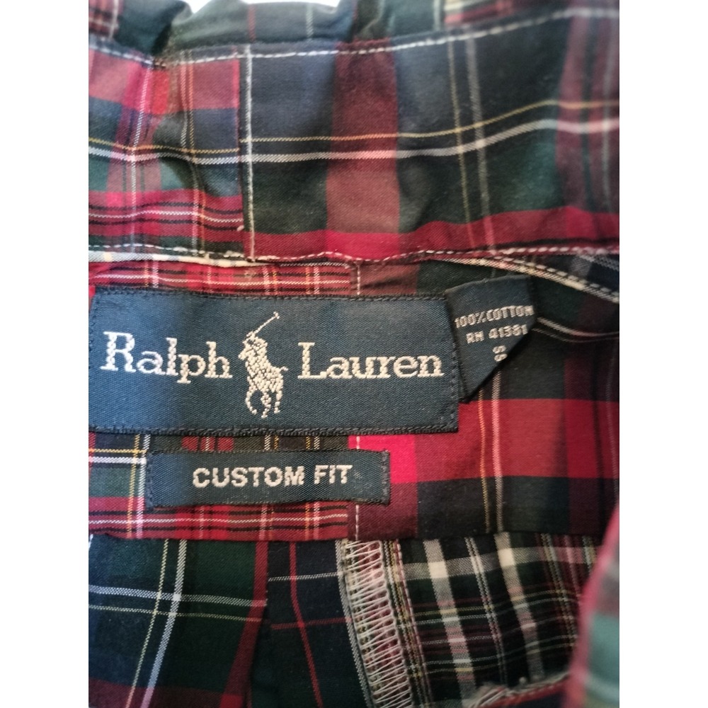Vintage Polo Ralph Lauren Patchwork Plaid Button Down Shirt Men's Medium - Picture 5 of 14